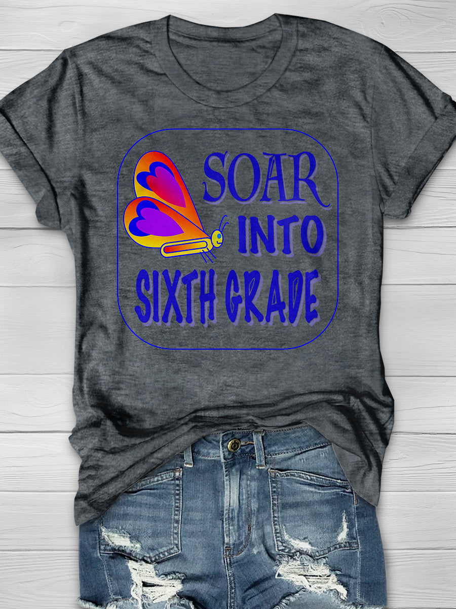 Soar Into Sixth Grade Print Graphic T-shirts