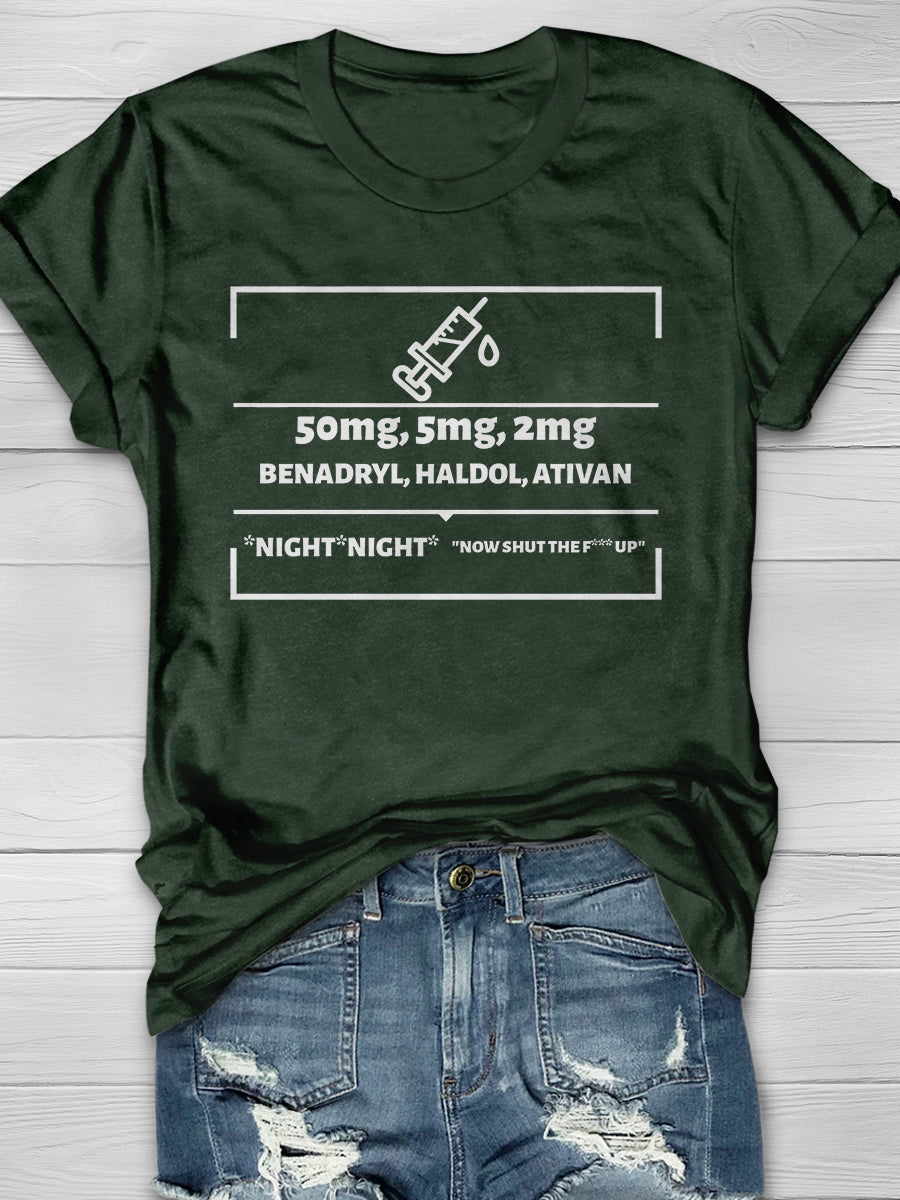 B-52 Funny Nurse Print Short Sleeve T-shirt