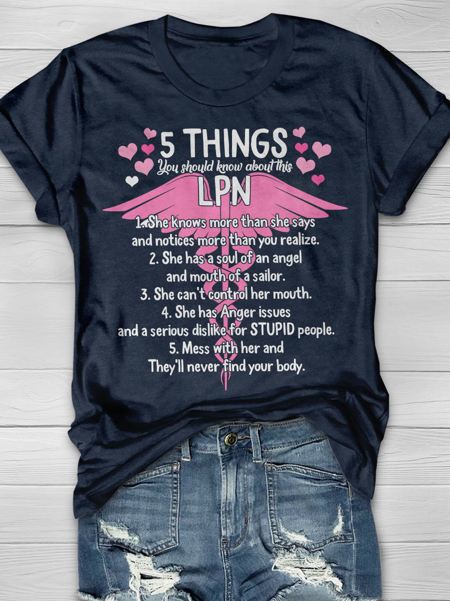 5 Things You Should Know About This LPN Print Short Sleeve T-shirt