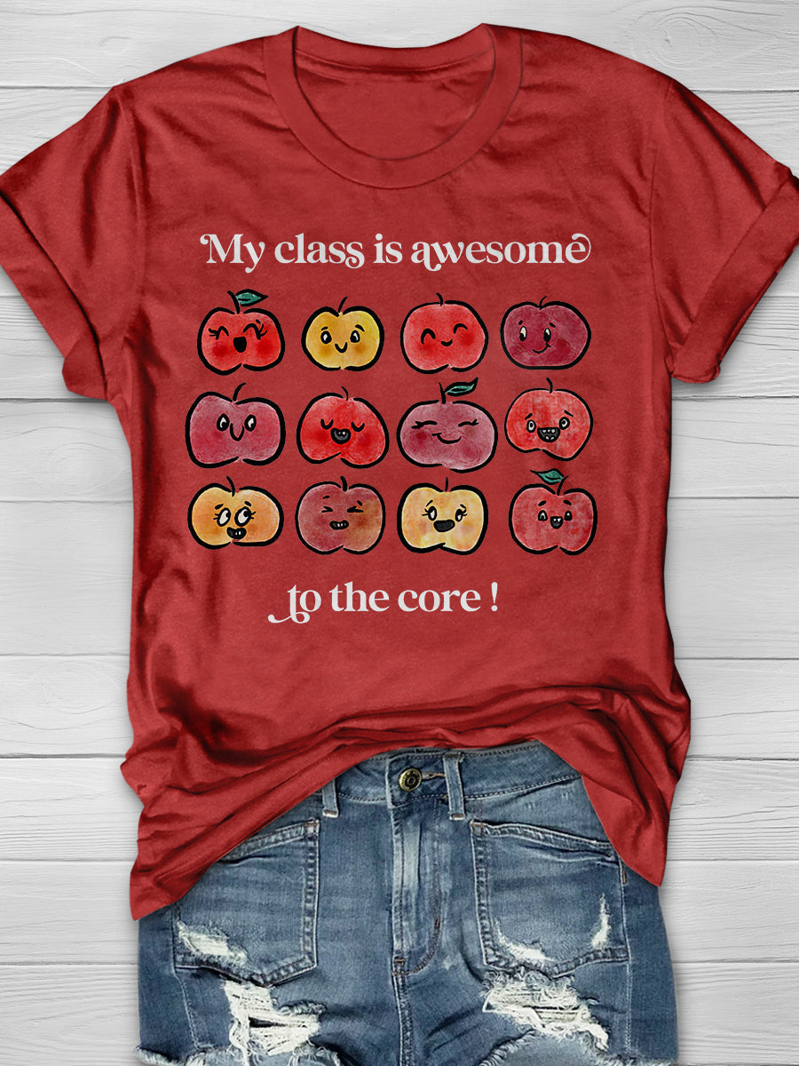 My Class Is Awesome To The Core! Print Graphic T-shirts