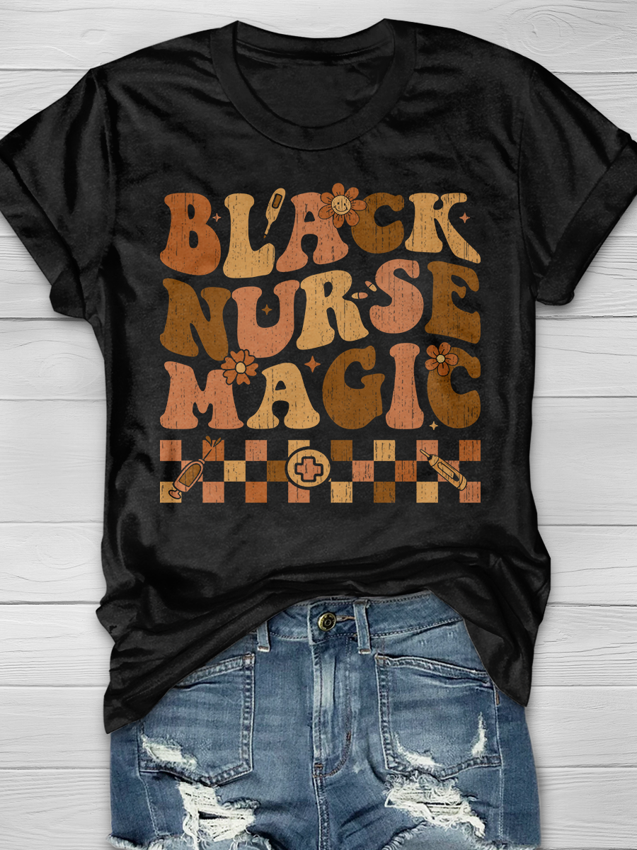 Black Nurse Magic Graphic T-shirts