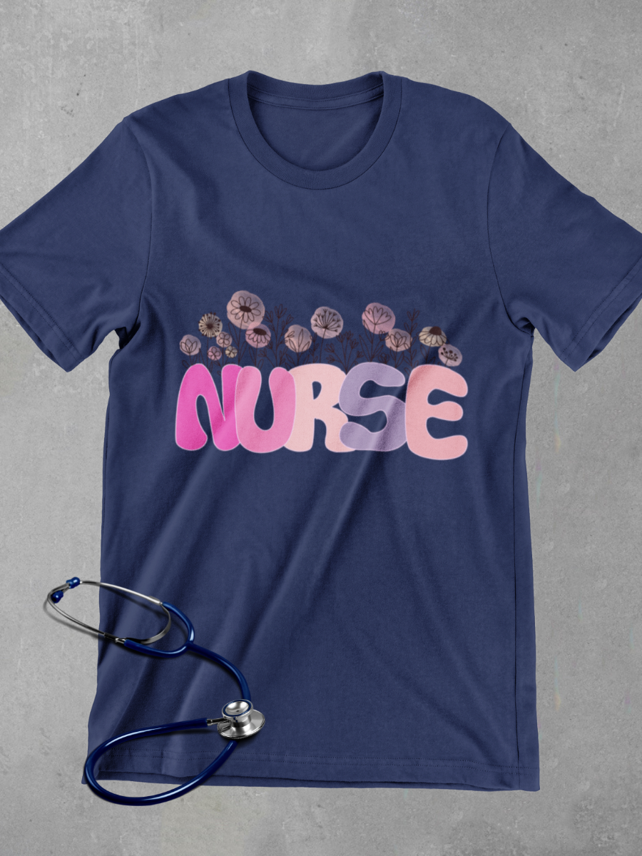 Wild Flower Nurse Graphic T-shirt