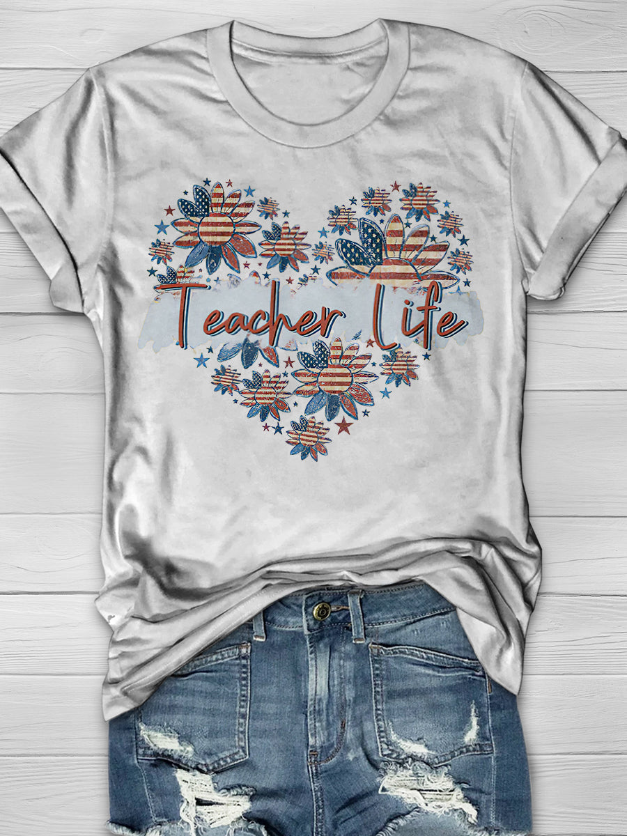Teacher Life Print Graphic T-shirts