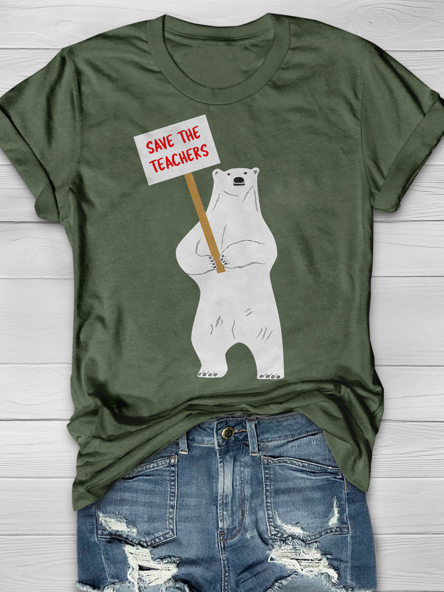 Save the Teachers Print Graphic T-shirts
