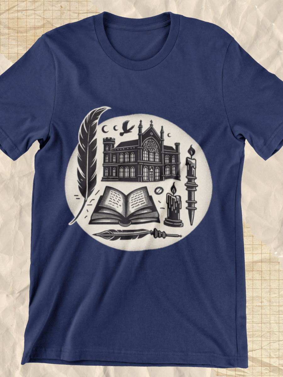 Dark Academia Sketch Graphic T-shirt