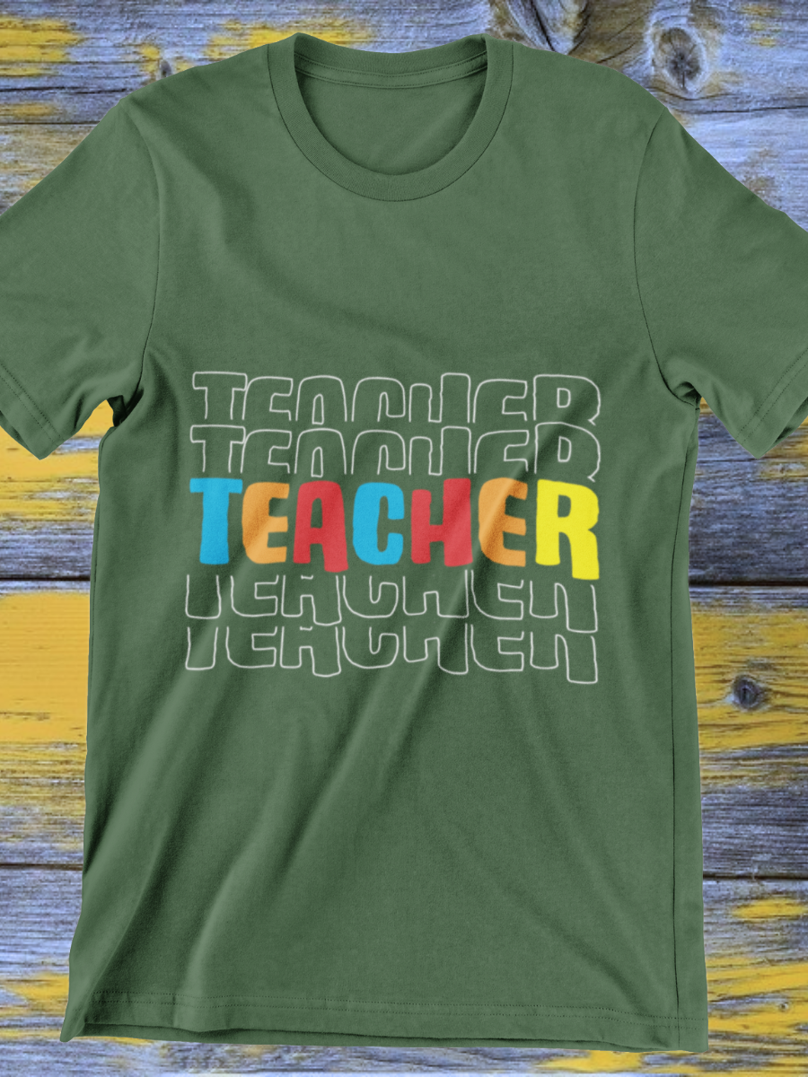 Colorful Teacher Graphic T-shirt