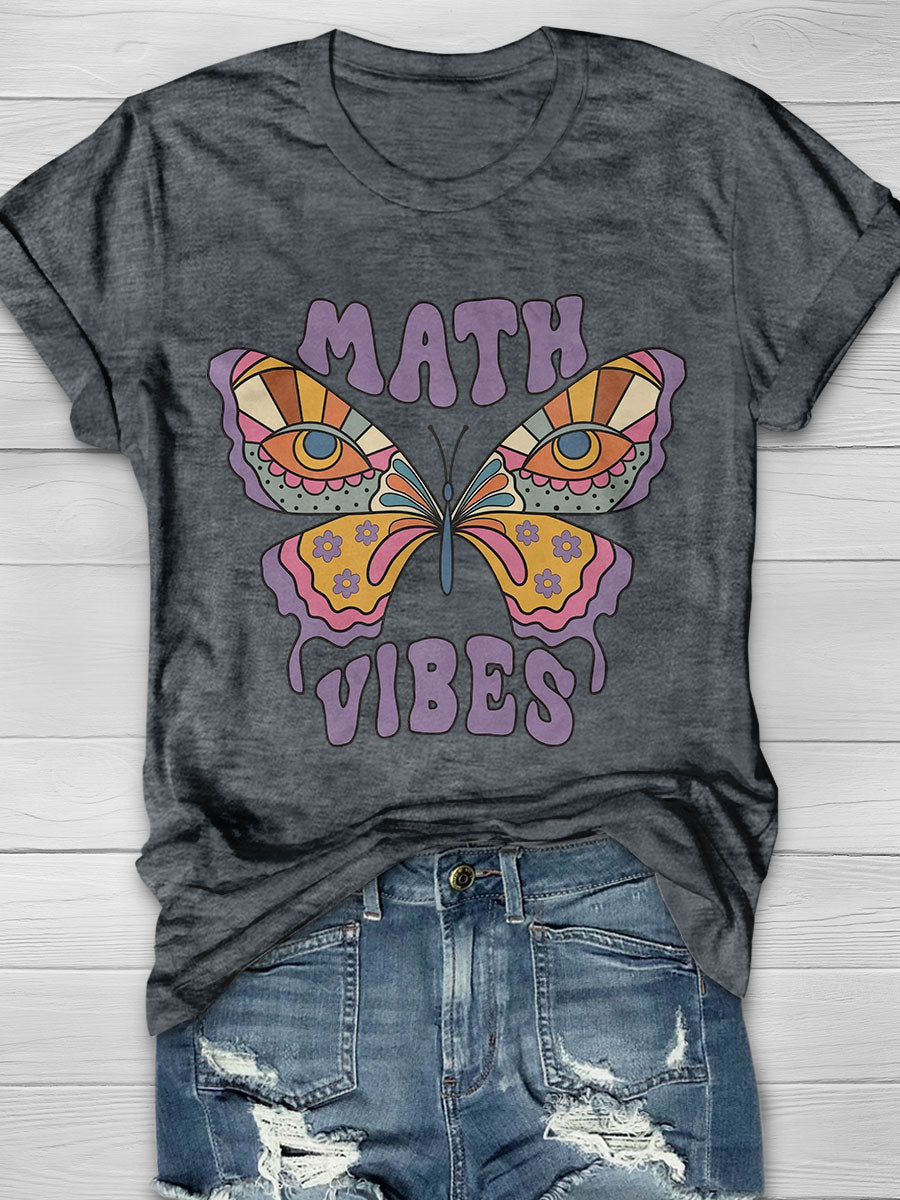 Math Vibes Print Short Sleeve T-shirt