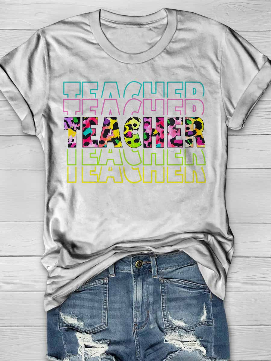 Teacher Print Graphic T-shirts