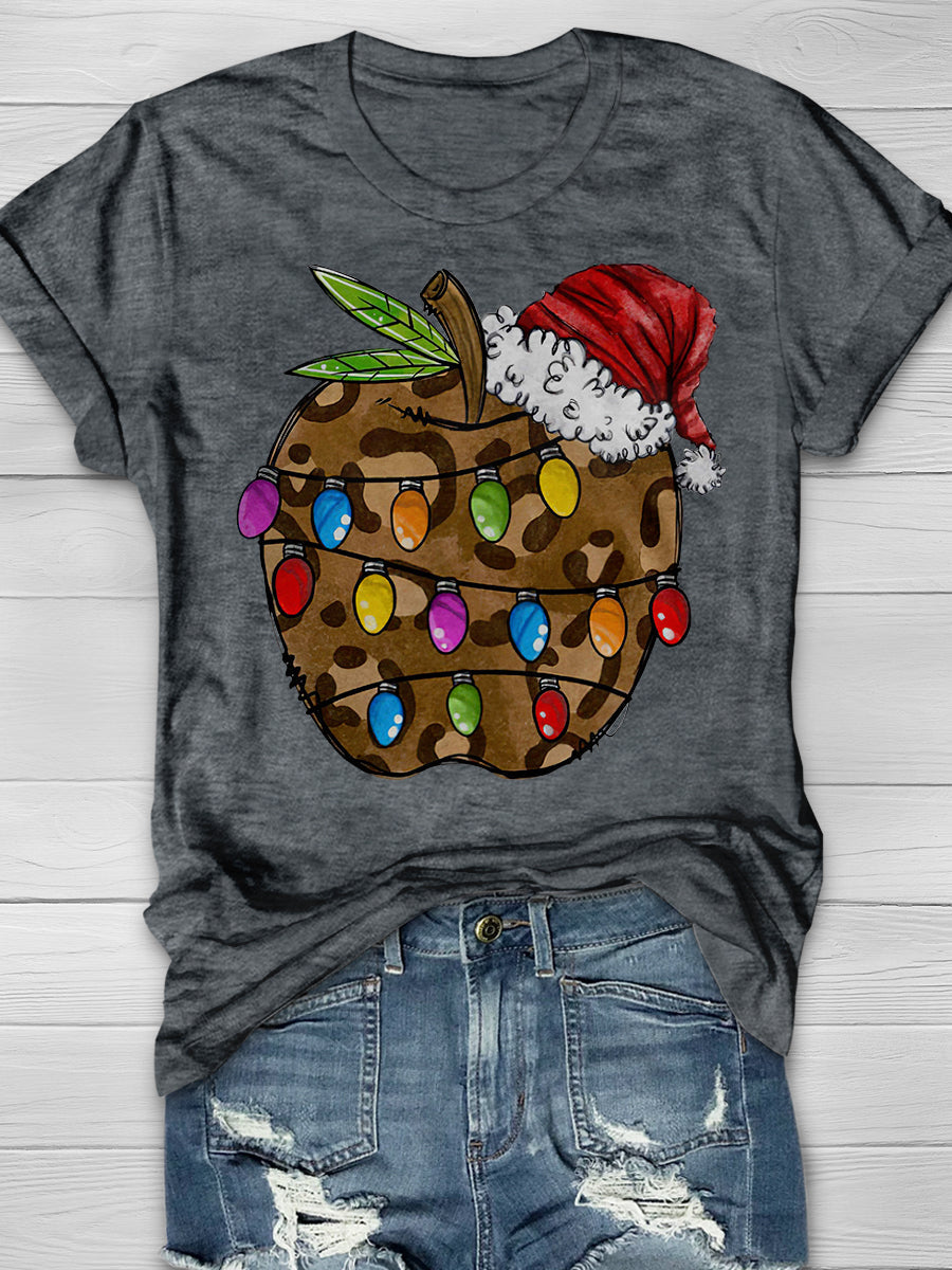 Apple Teacher Print Graphic T-shirts
