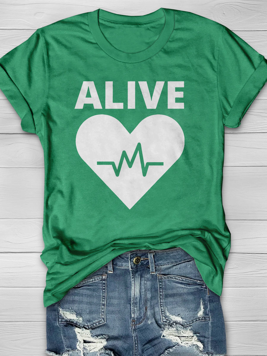 Alive Print Short Sleeve T-shirt