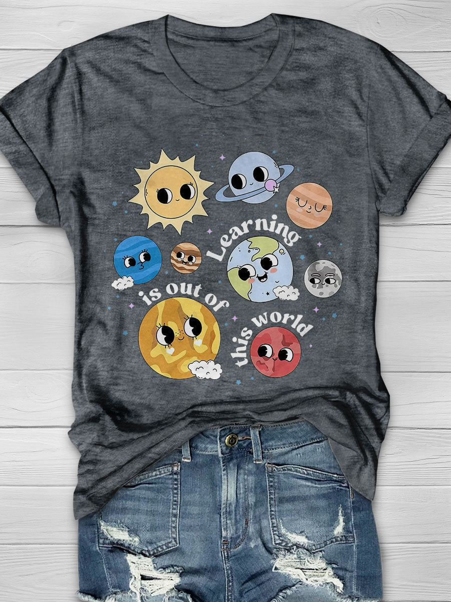 Solar System Teacher Print Short Sleeve T-shirt