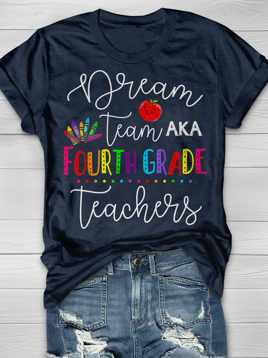 Dream Team Fourth Grade Print Graphic T-shirts