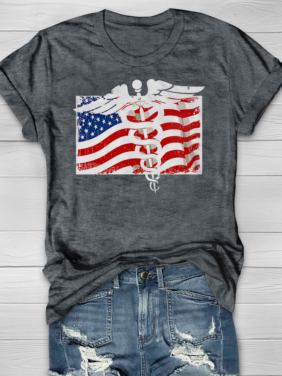 American Nurse Art Print Short Sleeve T-shirt