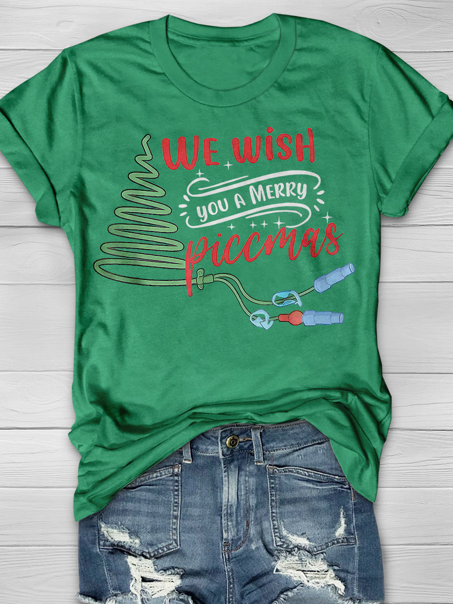 Christmas Vascular Access Print Short Sleeve T-shirt