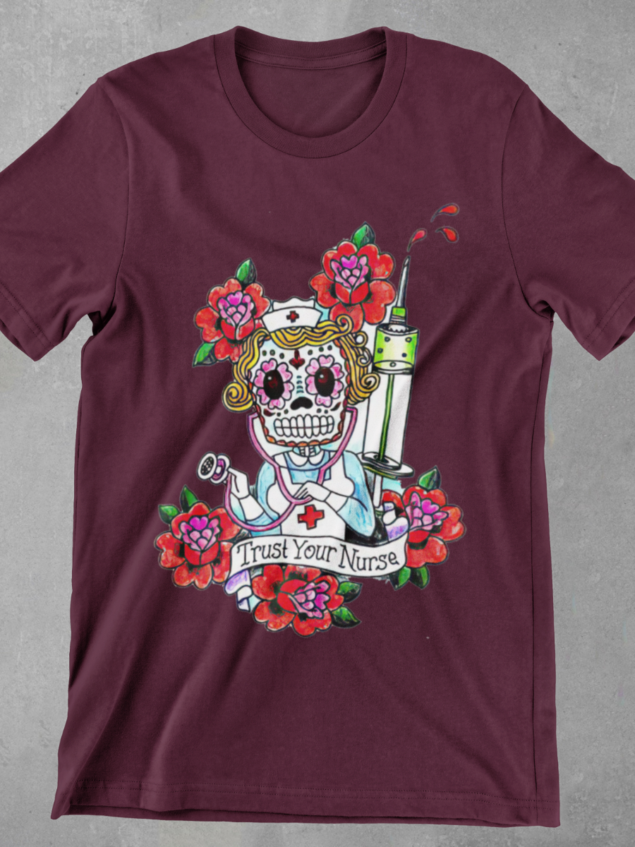 Trust Your Sugar Skull Nurse Graphic T-shirt