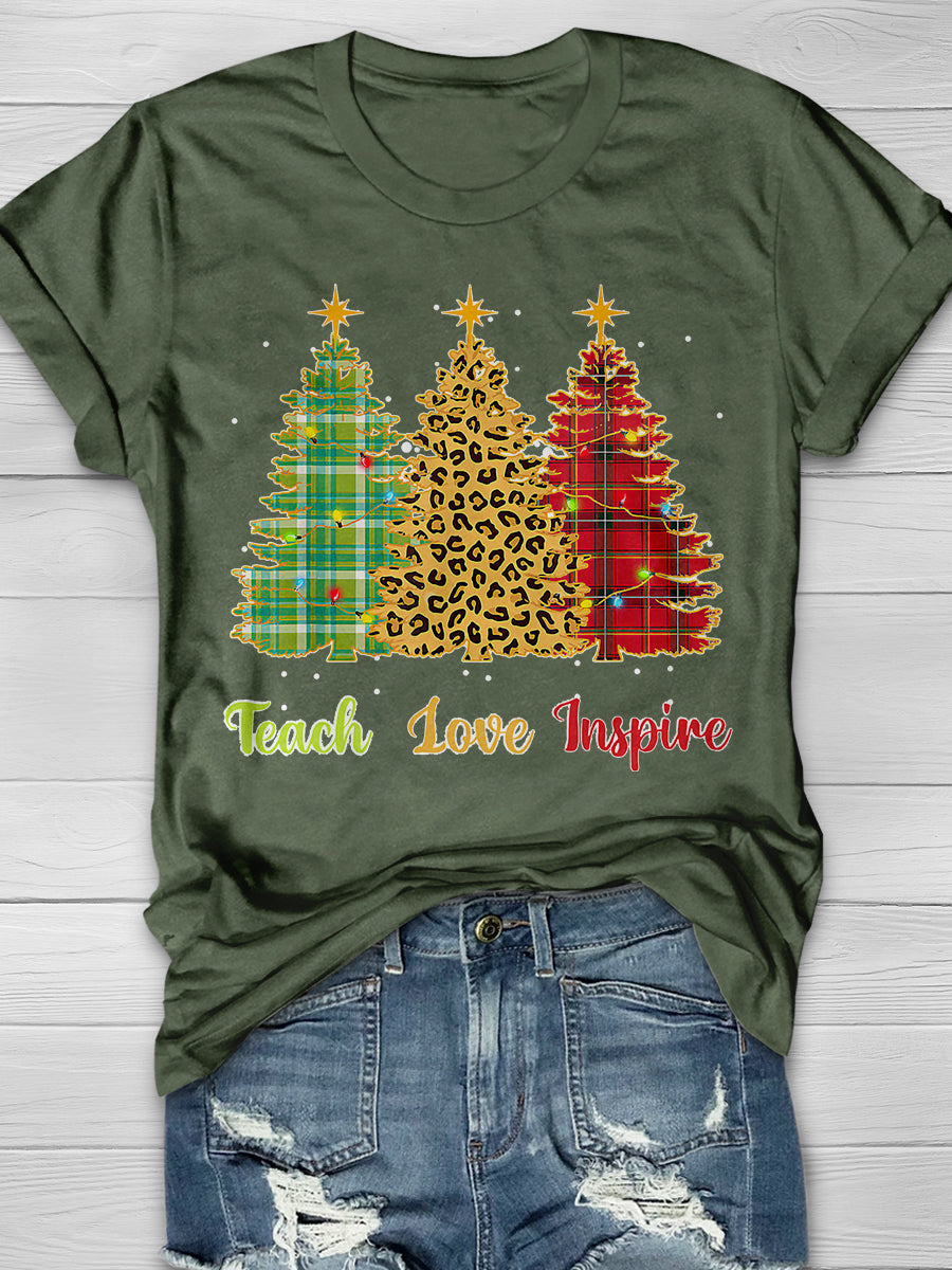 Teach Love Inspire Print Graphic T-shirts