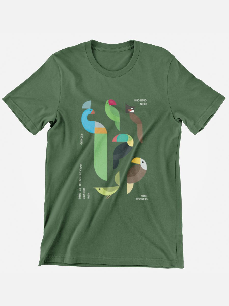 Bird Watching Abstract Birds Graphic T-shirt
