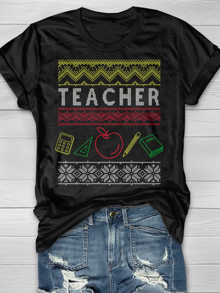 Teacher Print Graphic T-shirts