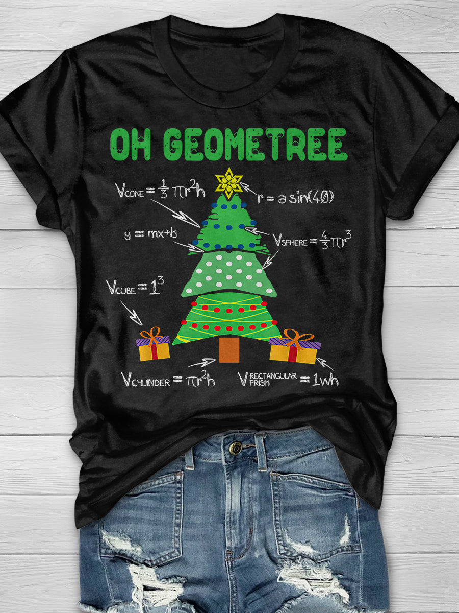 Geometry Math Teacher Christmas Print Graphic T-shirts