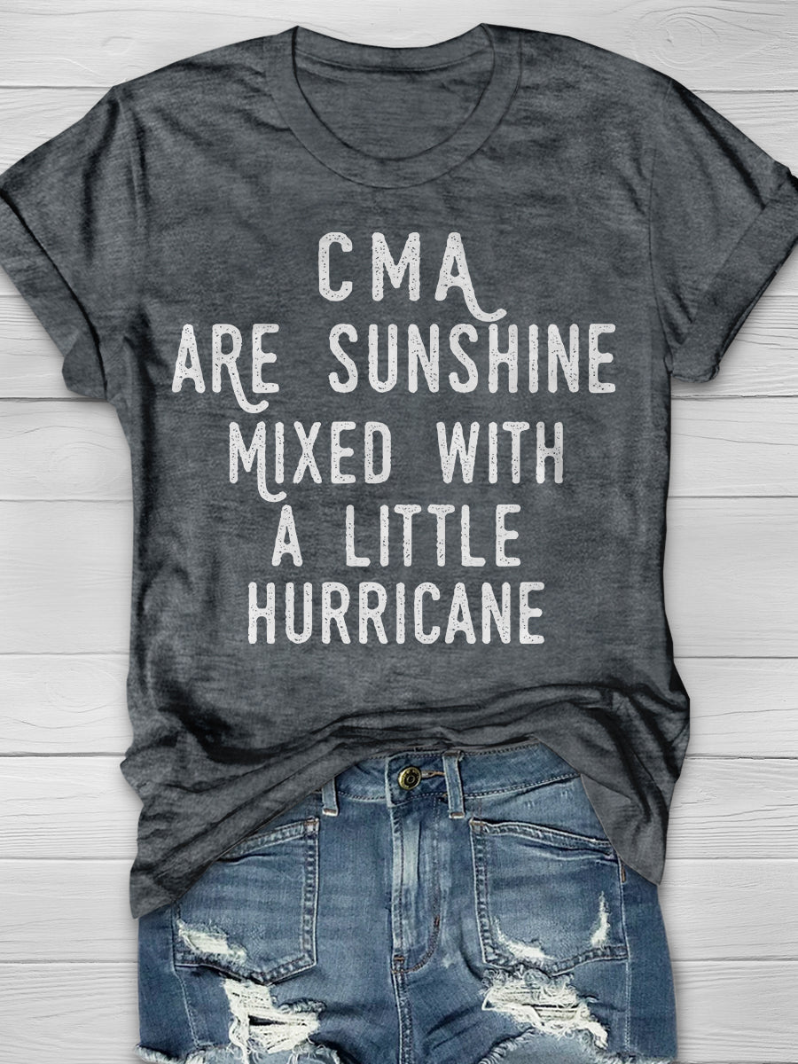 CMA Are Sunshine Mixed With A Little Print Short Sleeve T-shirt