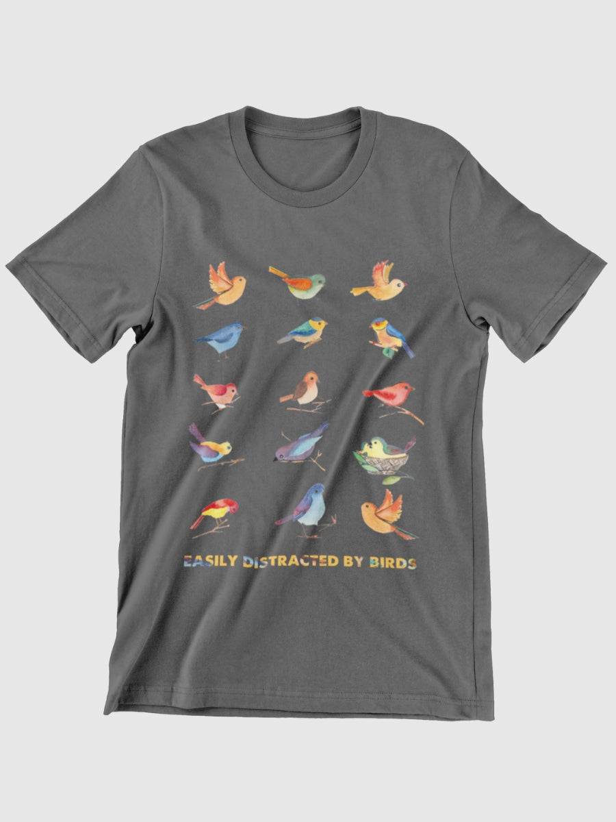 Bird Lover Easily Distracted By Birds Graphic T-shirt