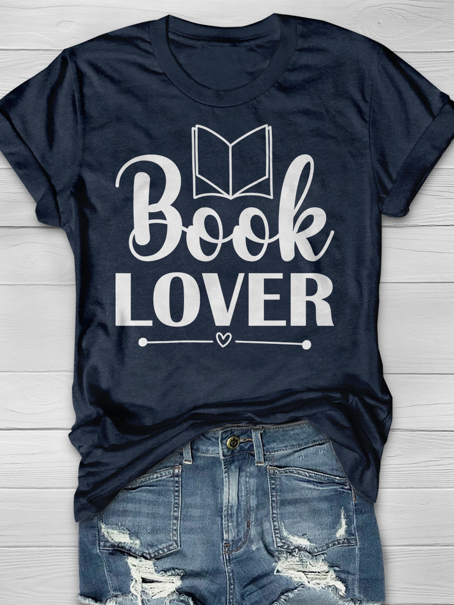 Book Lover Print Graphic T-shirts