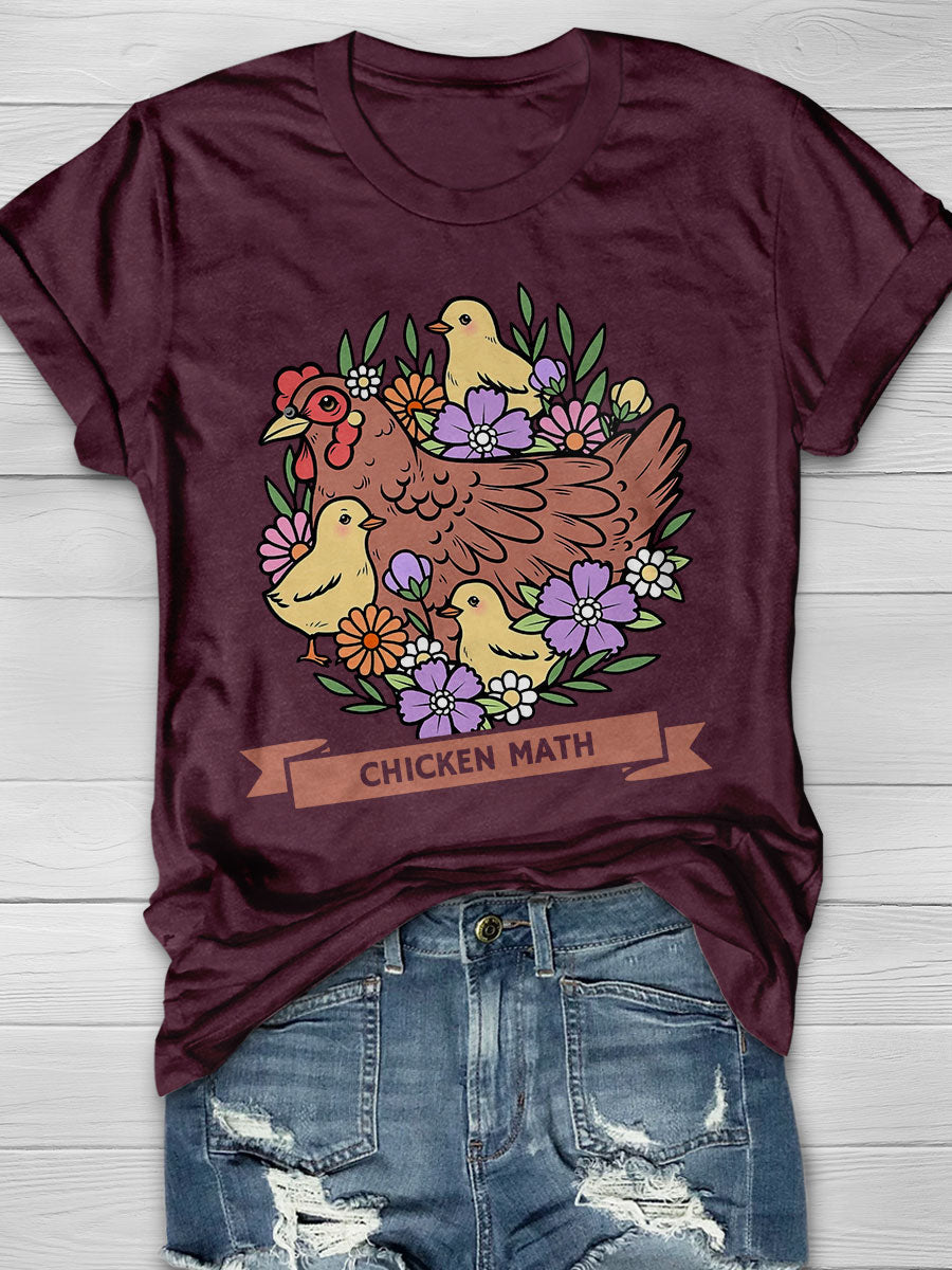 Chicken Math Print Short Sleeve T-shirt