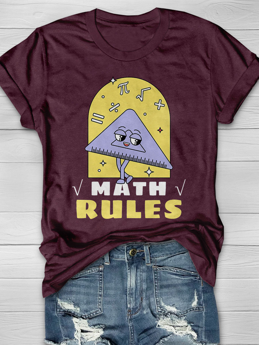 Math Rules Basic Math Go math Discrete Math Print Graphic T-shirts