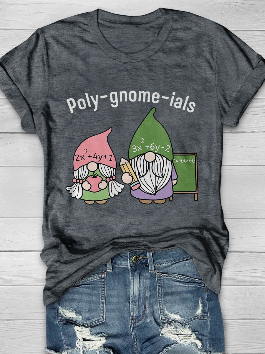 Poly gnome ials Print Short Sleeve T-shirt