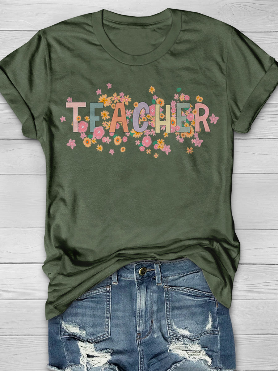 Teacher Print Graphic T-shirts