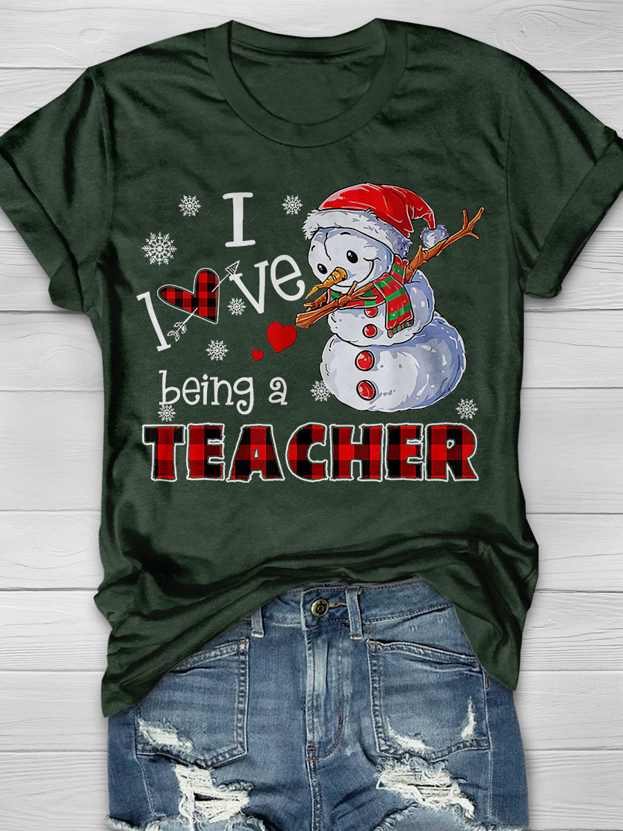 I Love Being A Teacher Print Graphic T-shirts