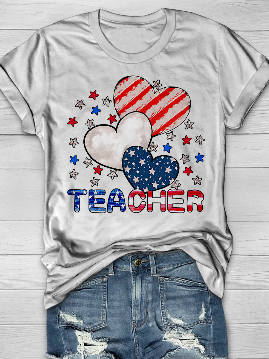 Teacher Print Graphic T-shirts