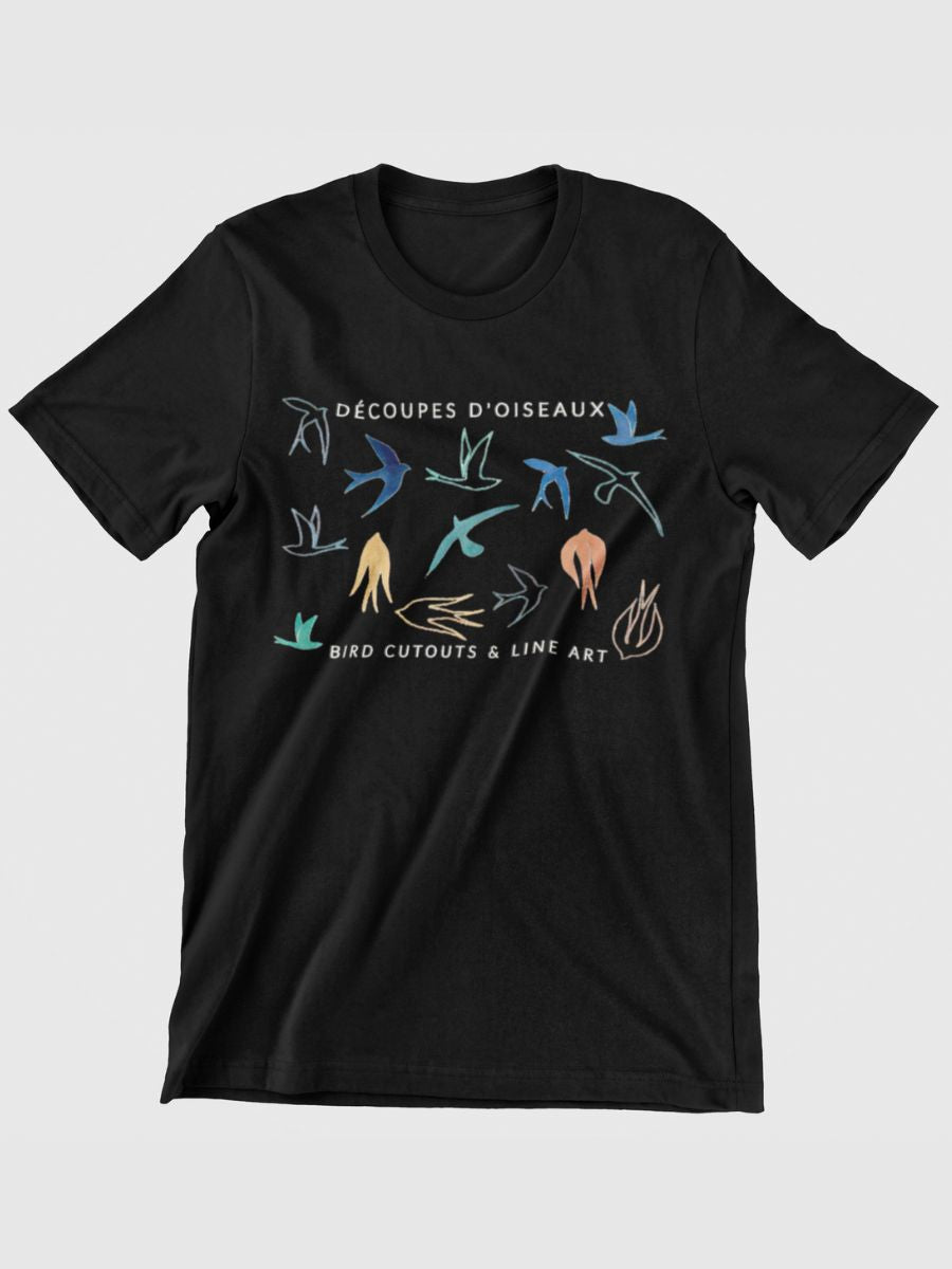 Bird Lover Bird Cutouts & Line Art Graphic T-shirt