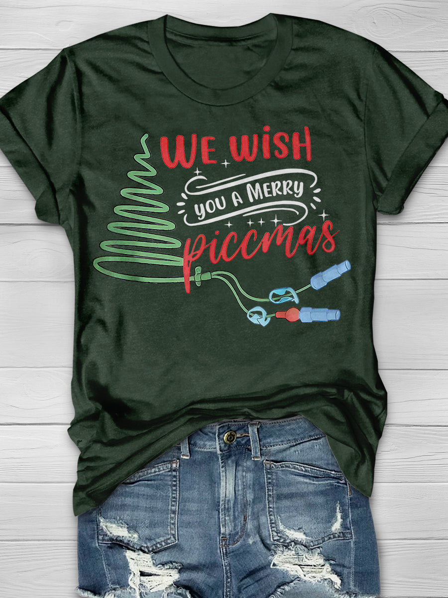 Christmas Vascular Access Print Short Sleeve T-shirt