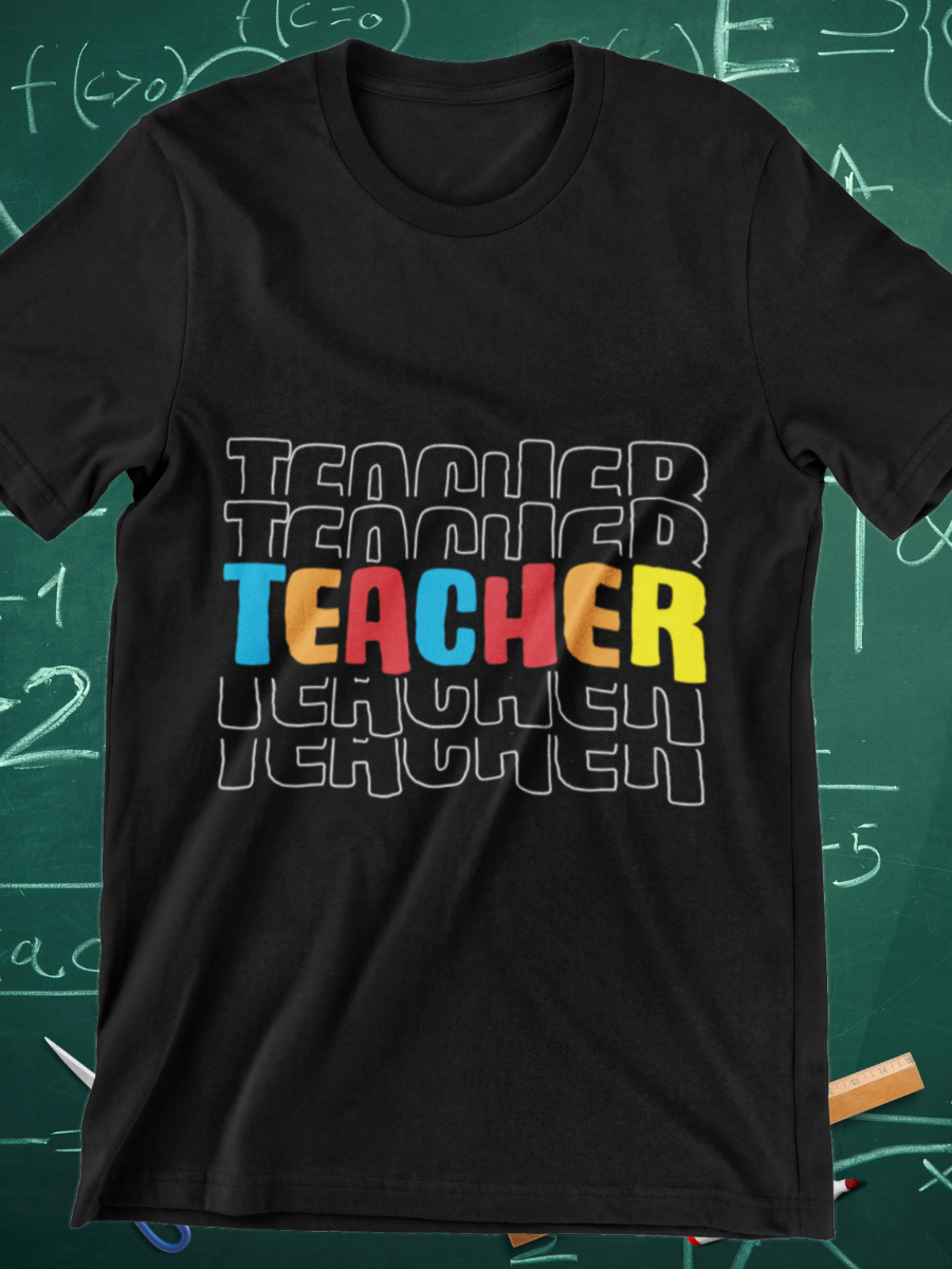 Colorful Teacher Graphic T-shirt