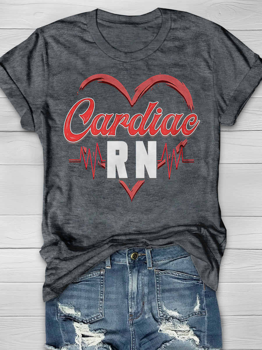 Cardiac RN Print Short Sleeve T-shirt