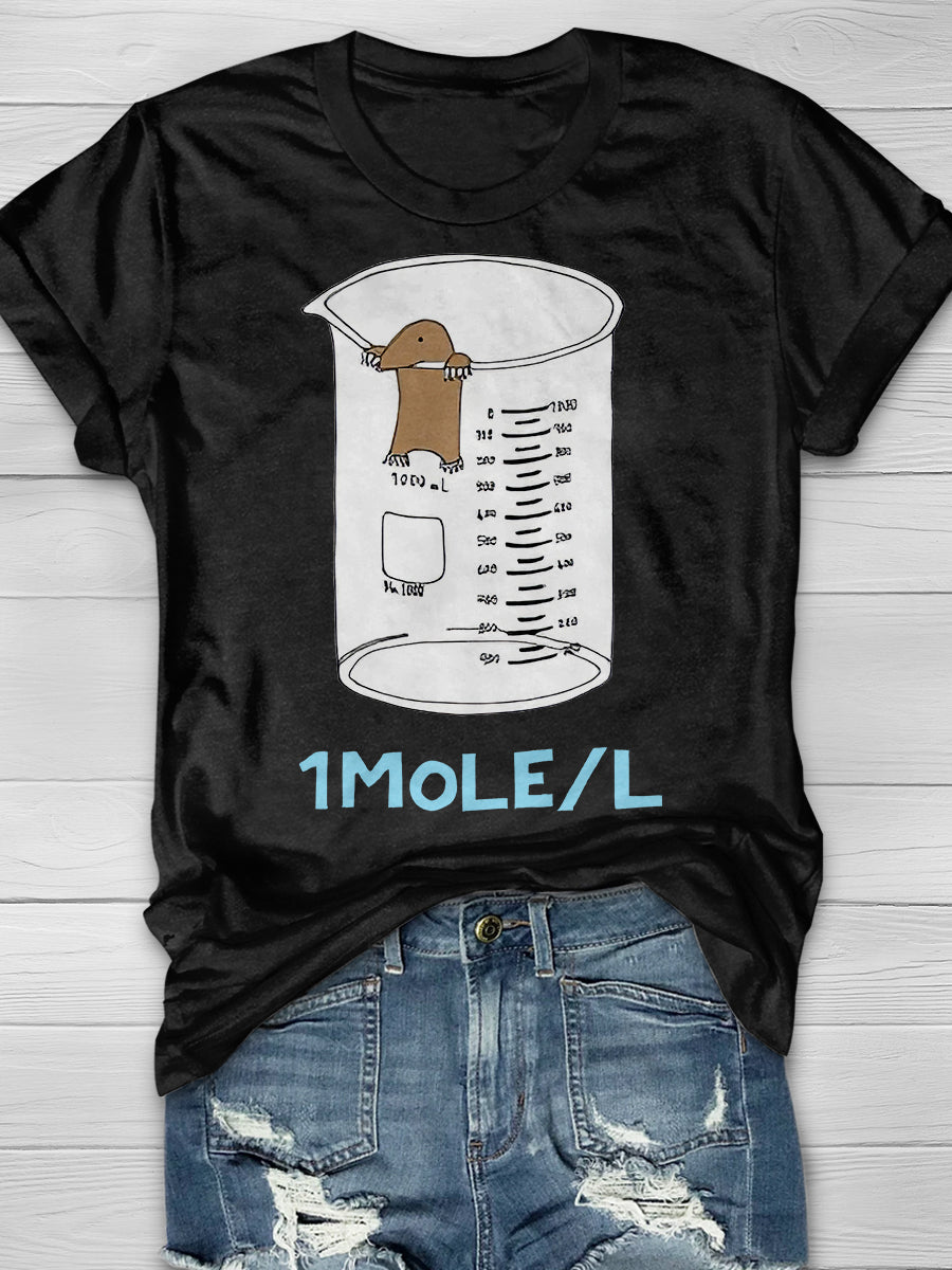 Chemistry 1 Mole per Litre Teacher Print Graphic T-shirts