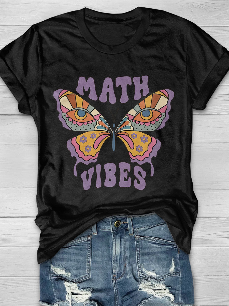 Math Vibes Print Short Sleeve T-shirt