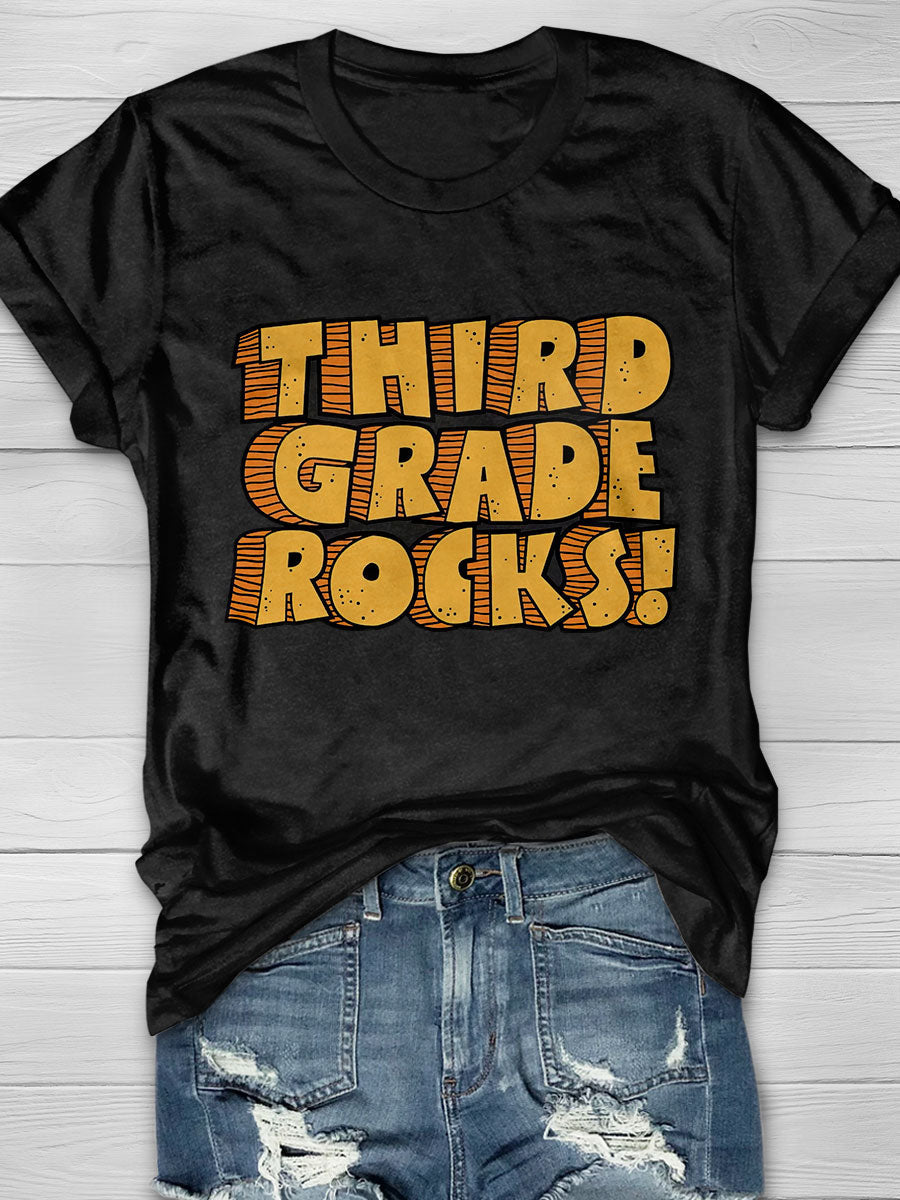 Comfort Colors® Third Grade Rock Print Short Sleeve T-shirt