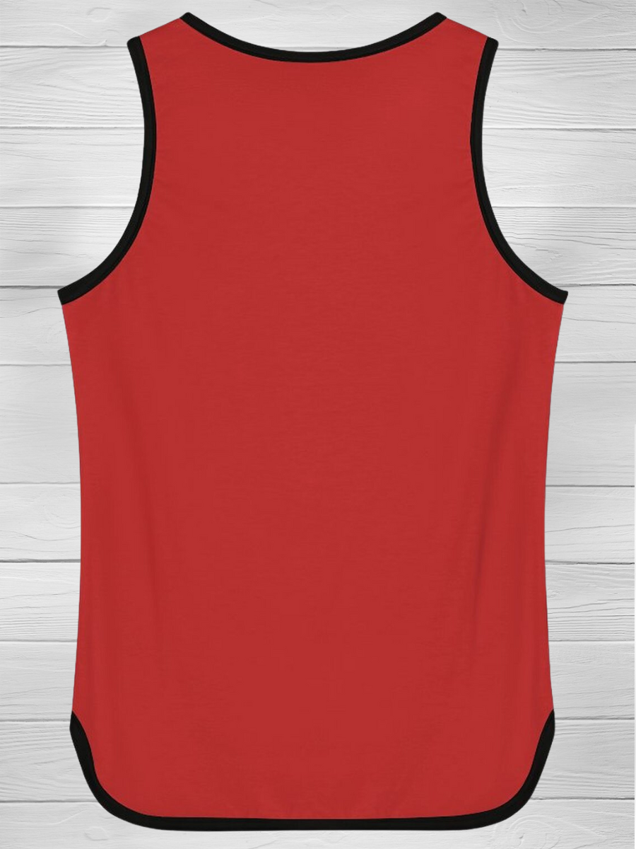 Vintage Red Black Cat Split Vest