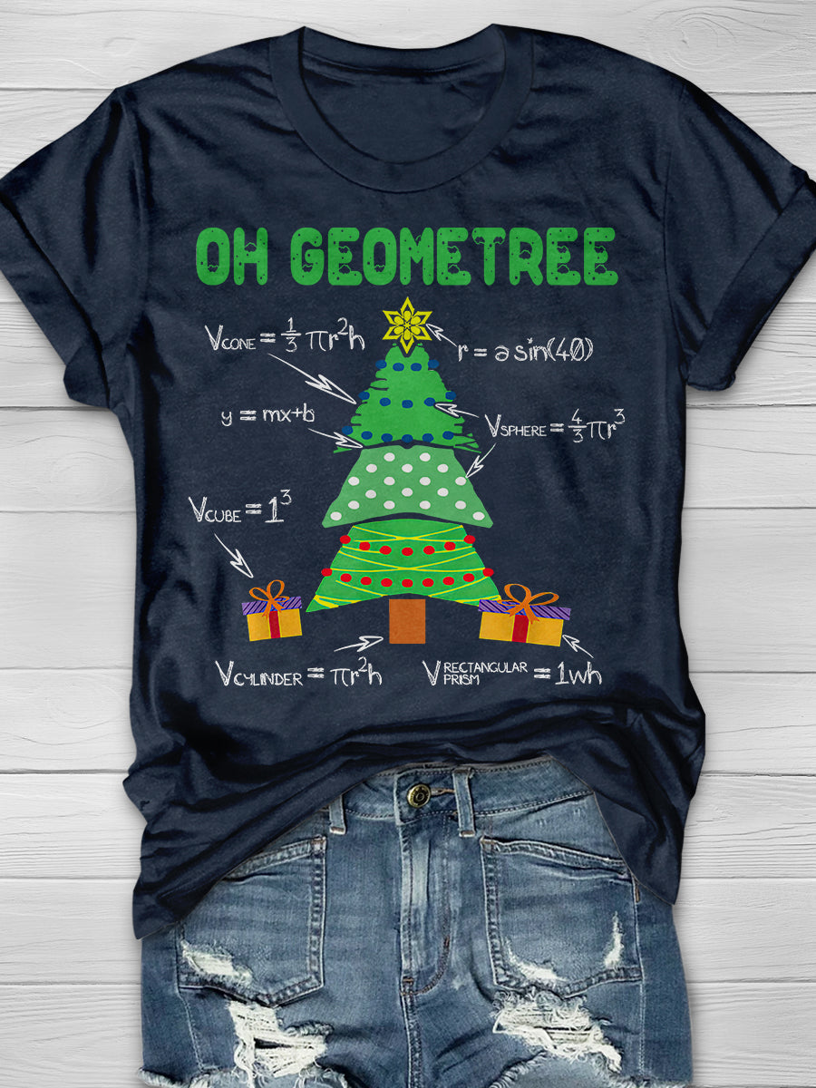 Geometry Math Teacher Christmas Print Graphic T-shirts