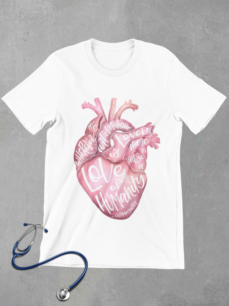 Heart of Medicine Journal Nurse Graphic T-shirt
