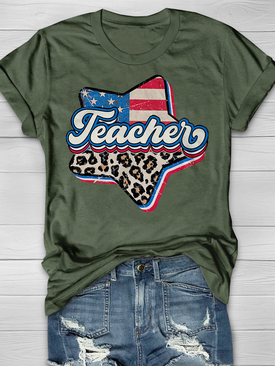 Teacher Print Graphic T-shirts