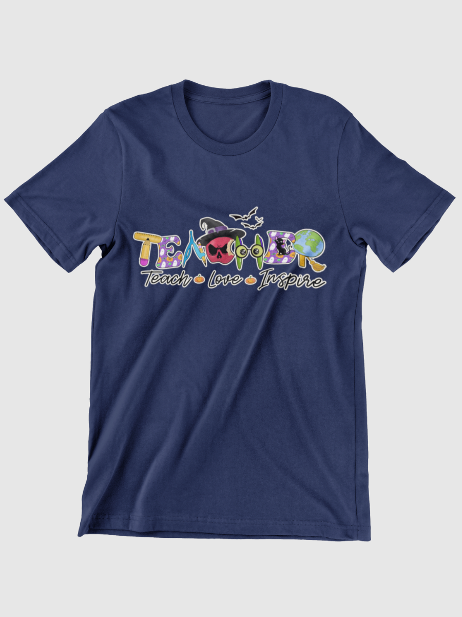 Teach Love Inspire Halloween Teacher Graphic T-shirt