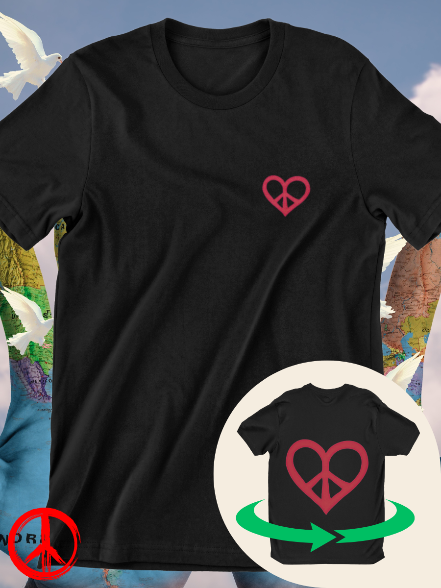 Peace& Love Heart Graphic T-shirts