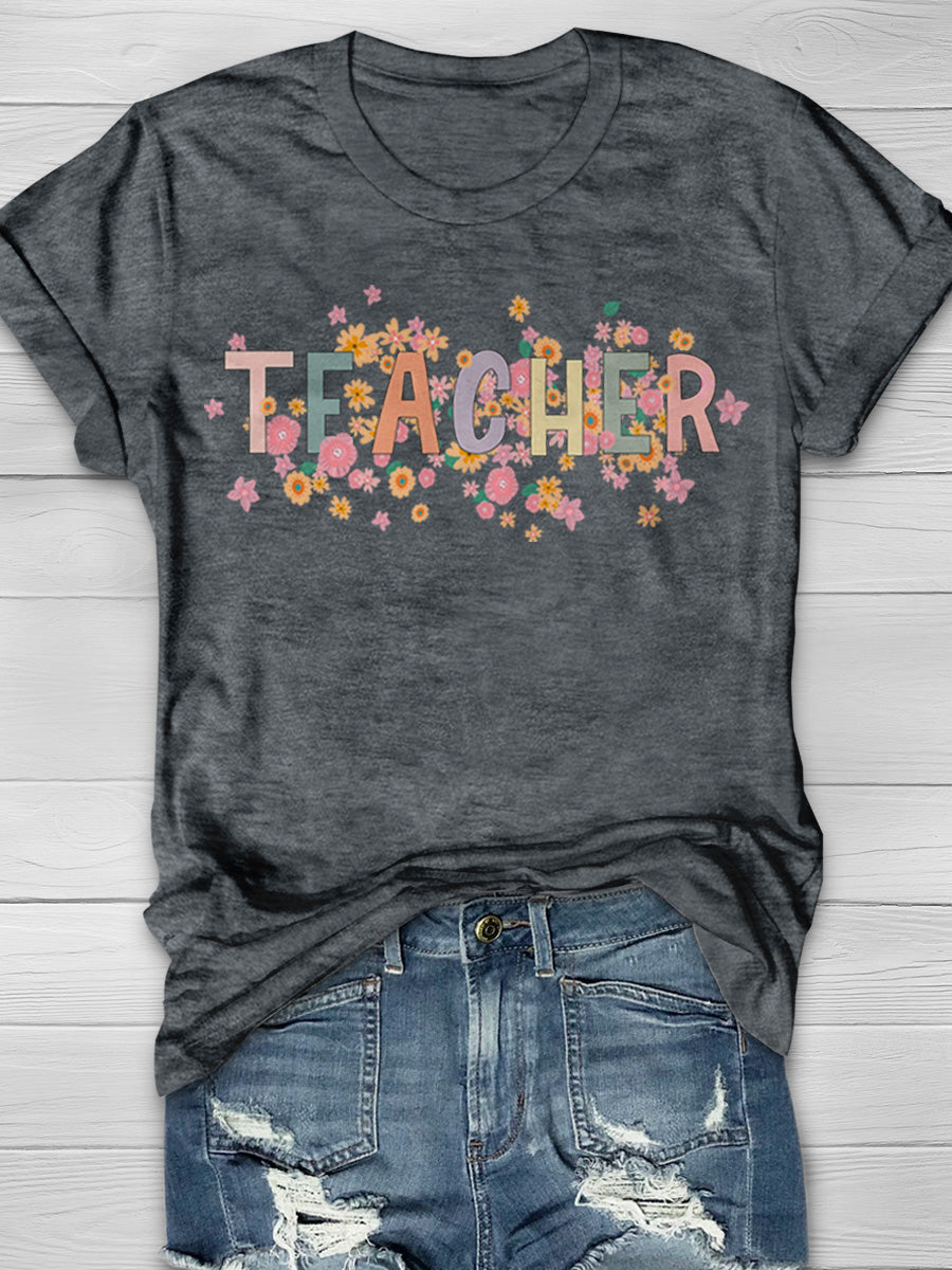 Teacher Print Graphic T-shirts