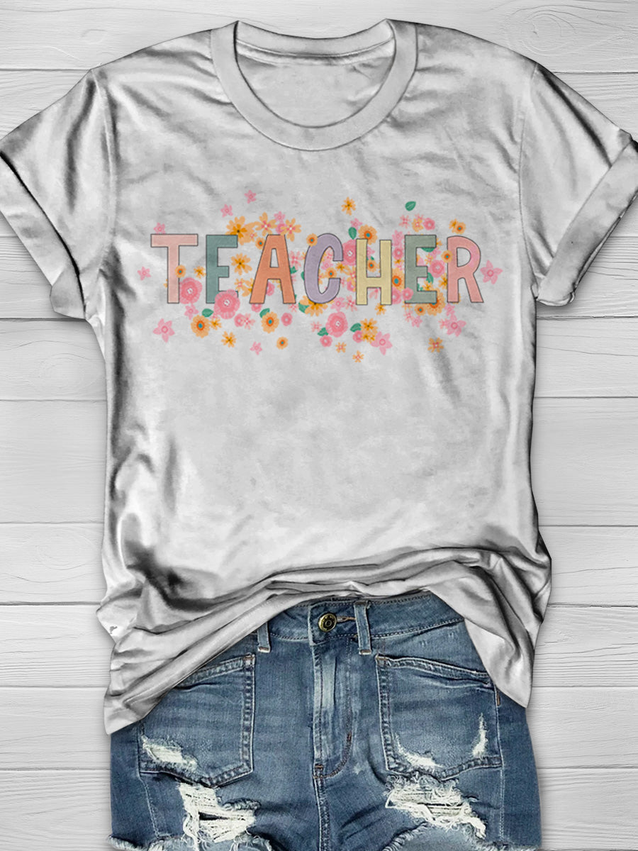 Teacher Print Graphic T-shirts