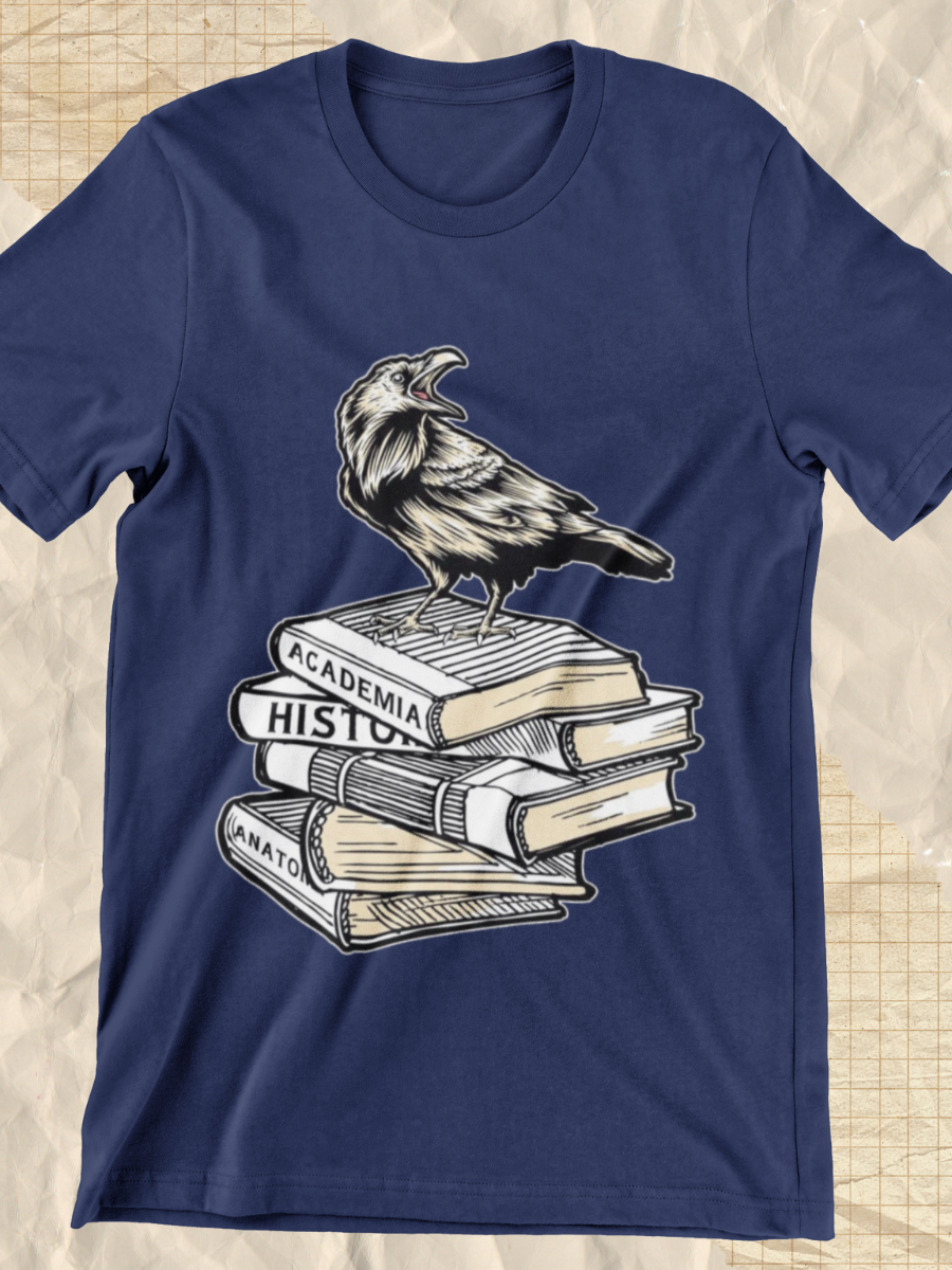Dark Academia Aesthetic Raven Crow Graphic T-shirt
