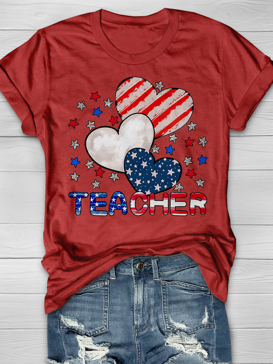 Teacher Print Graphic T-shirts