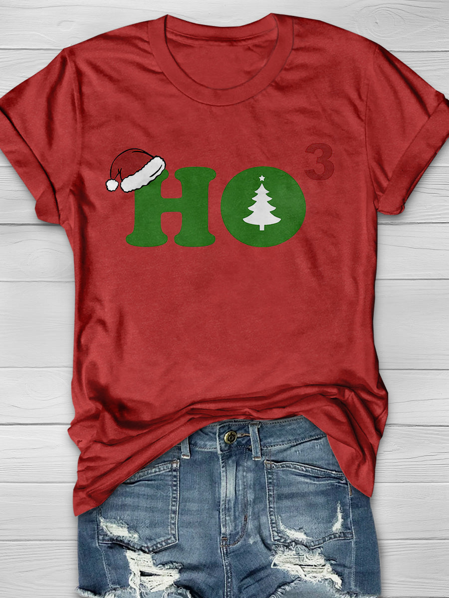 Ho Cubed Merry Christmas Print Graphic T-shirts
